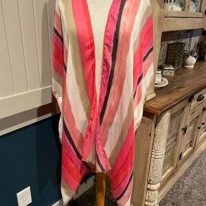 Do Everything in Love Pink and Tan Striped Wrap